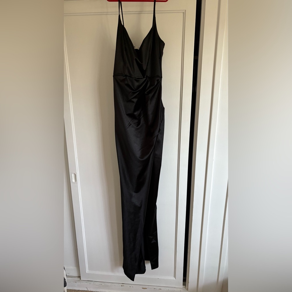 Altar'd State Black Satin Dress